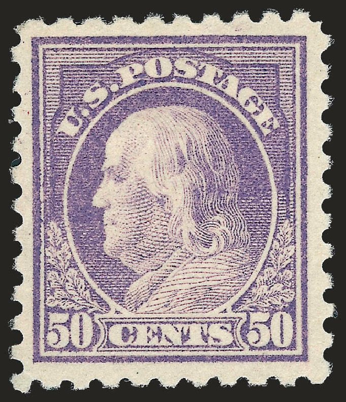 US Stamps Values Scott Catalog # 477 - 50c 1917 Franklin Perf 10. Robert Siegel Auction Galleries, Sep 2009, Sale 976, Lot 2072