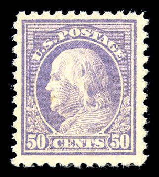 US Stamps Value Scott Catalogue 477 - 1917 50c Franklin Perf 10. Matthew Bennett International, Sep 2010, Sale 333, Lot 3773