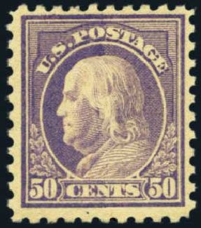 Prices of US Stamp Scott Cat. #477: 1917 50c Franklin Perf 10. Harmer-Schau Auction Galleries, Aug 2012, Sale 94, Lot 1573