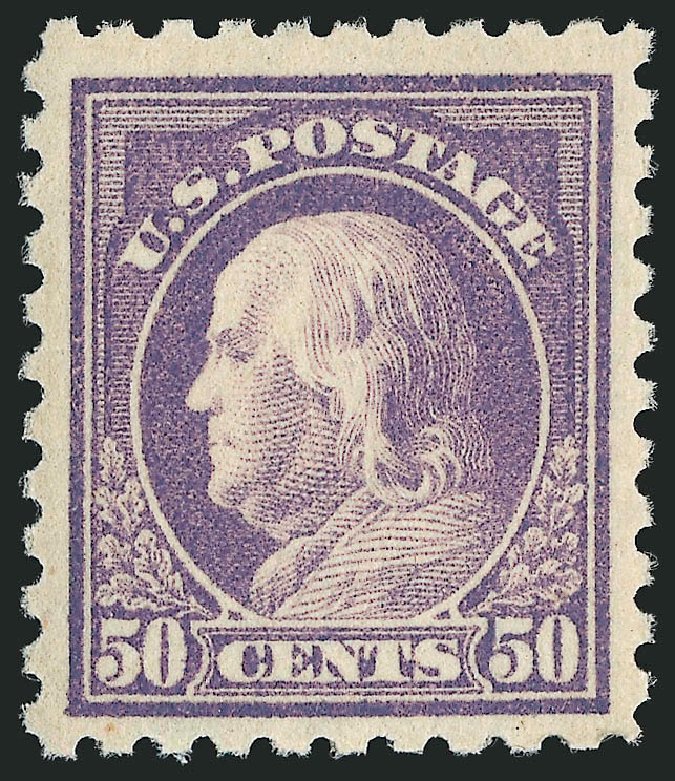 US Stamp Values Scott #477 - 50c 1917 Franklin Perf 10. Robert Siegel Auction Galleries, Mar 2014, Sale 1067, Lot 1563