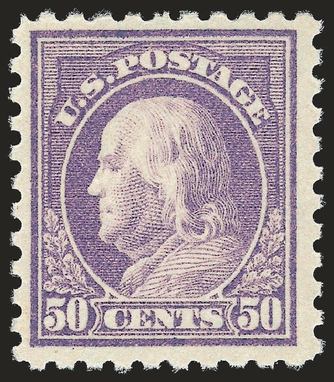Values of US Stamps Scott #477 - 1917 50c Franklin Perf 10. Robert Siegel Auction Galleries, Dec 2009, Sale 982, Lot 5873