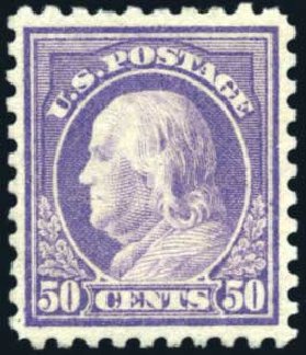 Costs of US Stamp Scott Cat. #477: 1917 50c Franklin Perf 10. Harmer-Schau Auction Galleries, Mar 2011, Sale 89, Lot 336