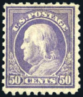 US Stamp Value Scott Cat. #477 - 1917 50c Franklin Perf 10. Harmer-Schau Auction Galleries, Aug 2011, Sale 90, Lot 1536