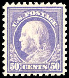 Cost of US Stamp Scott Catalogue # 477 - 50c 1917 Franklin Perf 10. Schuyler J. Rumsey Philatelic Auctions, Apr 2015, Sale 60, Lot 2406