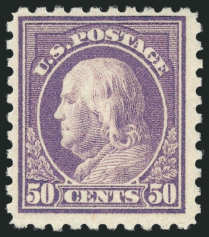 US Stamps Values Scott Catalogue 477: 1917 50c Franklin Perf 10. Robert Siegel Auction Galleries, Oct 2011, Sale 1014, Lot 1976