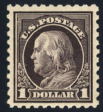 Prices of US Stamp Scott Cat. 478 - US$1.00 1916 Franklin Perf 10. Cherrystone Auctions, May 2008, Sale 200805, Lot 267