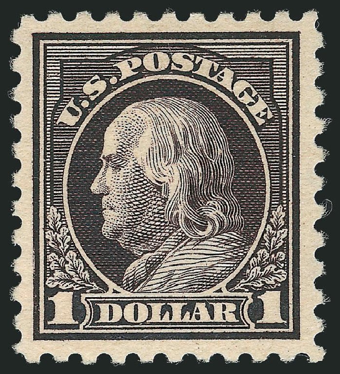 Costs of US Stamp Scott #478 - US$1.00 1916 Franklin Perf 10. Robert Siegel Auction Galleries, Oct 2011, Sale 1013, Lot 447