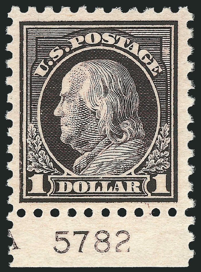 Values of US Stamp Scott # 478 - US$1.00 1916 Franklin Perf 10. Robert Siegel Auction Galleries, Nov 2013, Sale 1061, Lot 3957