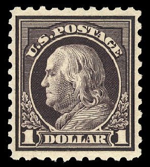 Cost of US Stamps Scott #478 - US$1.00 1916 Franklin Perf 10. Cherrystone Auctions, Apr 2009, Sale 200904, Lot 98