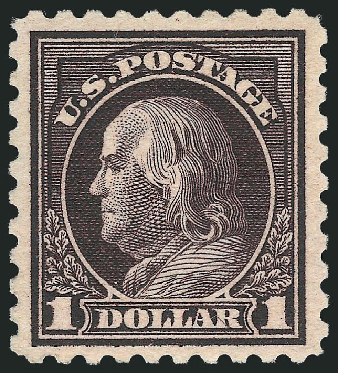 Cost of US Stamp Scott Catalogue #478 - US$1.00 1916 Franklin Perf 10. Robert Siegel Auction Galleries, Apr 2014, Sale 1068, Lot 288
