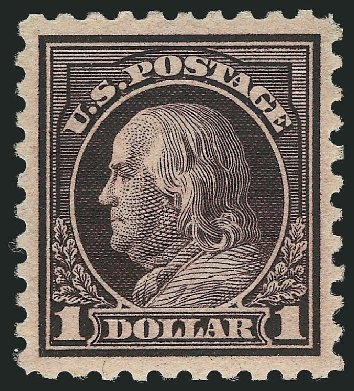 US Stamp Prices Scott Catalogue #478: US$1.00 1916 Franklin Perf 10. Robert Siegel Auction Galleries, Apr 2015, Sale 1096, Lot 728