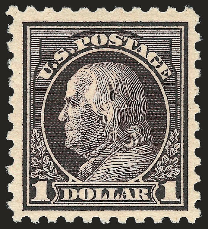Cost of US Stamps Scott Catalogue #478 - 1916 US$1.00 Franklin Perf 10. Robert Siegel Auction Galleries, Jun 2009, Sale 975, Lot 1898