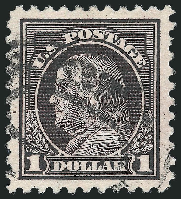 US Stamps Values Scott Catalog 478: 1916 US$1.00 Franklin Perf 10. Robert Siegel Auction Galleries, Sep 2012, Sale 1028, Lot 409