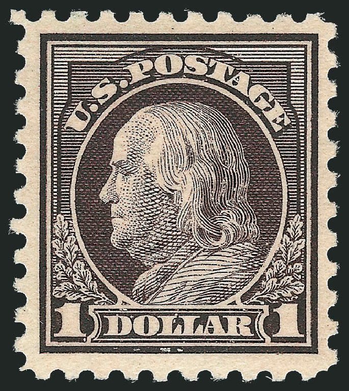 US Stamp Prices Scott Catalogue 478: 1916 US$1.00 Franklin Perf 10. Robert Siegel Auction Galleries, Oct 2011, Sale 1014, Lot 1980