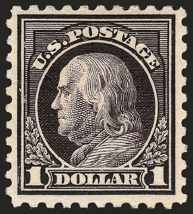Value of US Stamp Scott Catalogue #478: US$1.00 1916 Franklin Perf 10. Robert Siegel Auction Galleries, Sep 2008, Sale 962, Lot 2760