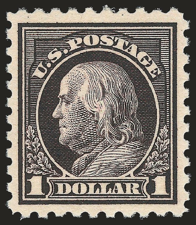 Prices of US Stamps Scott Cat. 478: 1916 US$1.00 Franklin Perf 10. Robert Siegel Auction Galleries, Apr 2010, Sale 984, Lot 910