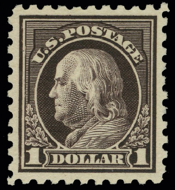 US Stamps Price Scott Catalogue 478: 1916 US$1.00 Franklin Perf 10. H.R. Harmer, May 2014, Sale 3005, Lot 1291