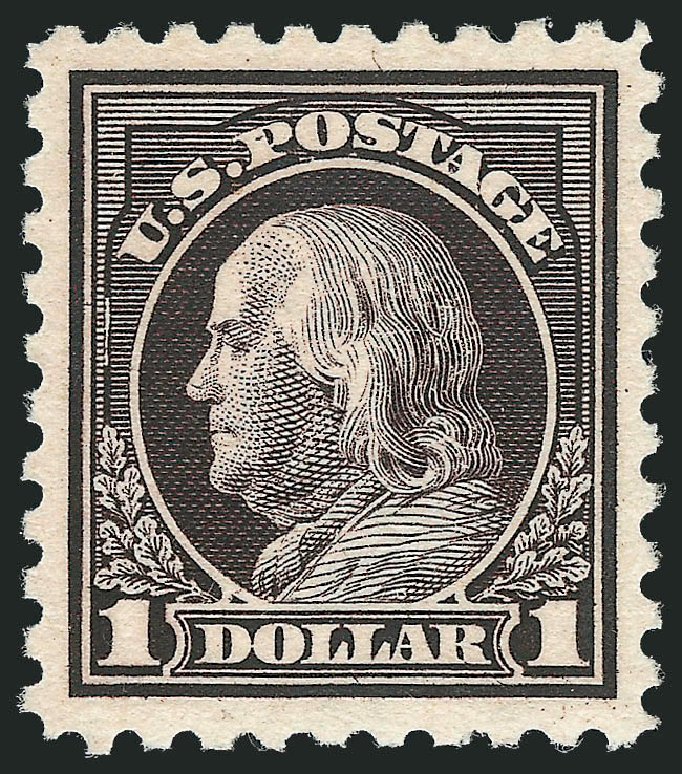 Costs of US Stamp Scott Catalog 478 - US$1.00 1916 Franklin Perf 10. Robert Siegel Auction Galleries, Nov 2013, Sale 1061, Lot 3954