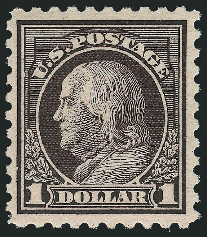 US Stamp Prices Scott Catalog #478 - US$1.00 1916 Franklin Perf 10. Robert Siegel Auction Galleries, Sep 2009, Sale 976, Lot 2074