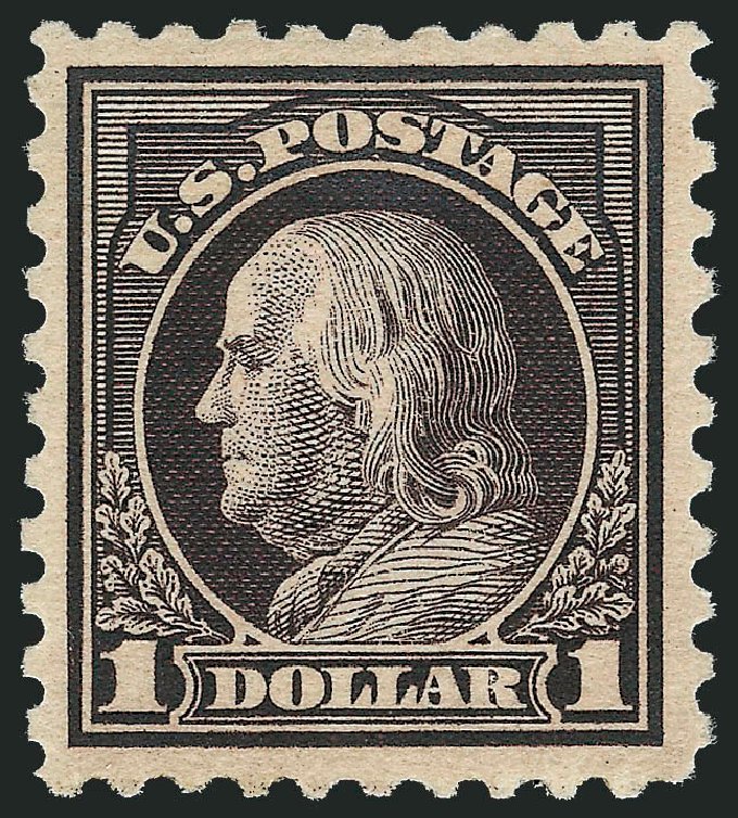 US Stamps Price Scott #478 - US$1.00 1916 Franklin Perf 10. Robert Siegel Auction Galleries, Dec 2011, Sale 1017, Lot 835