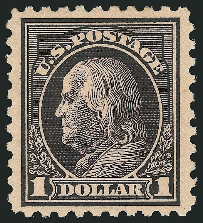 US Stamp Value Scott Cat. # 478 - US$1.00 1916 Franklin Perf 10. Robert Siegel Auction Galleries, Apr 2014, Sale 1068, Lot 285