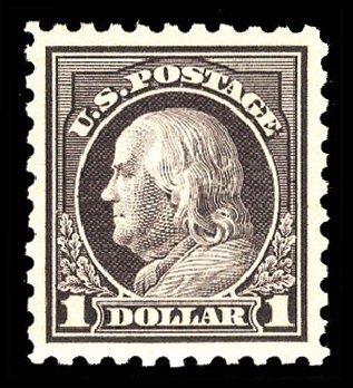 Price of US Stamps Scott 478: US$1.00 1916 Franklin Perf 10. Cherrystone Auctions, Mar 2010, Sale 201003, Lot 182
