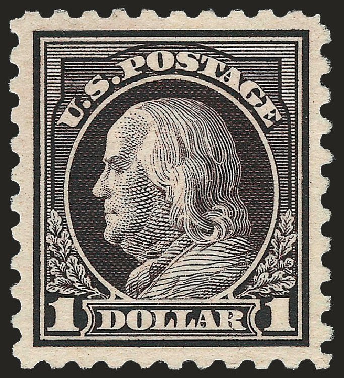 Costs of US Stamps Scott Cat. # 478: US$1.00 1916 Franklin Perf 10. Robert Siegel Auction Galleries, Dec 2008, Sale 967, Lot 4832