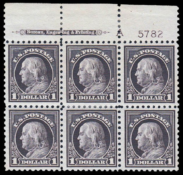 Costs of US Stamps Scott Cat. #478 - 1916 US$1.00 Franklin Perf 10. Daniel Kelleher Auctions, Sep 2014, Sale 655, Lot 703