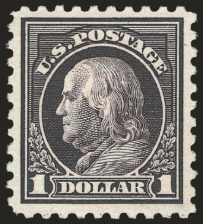Costs of US Stamp Scott Catalogue #478: 1916 US$1.00 Franklin Perf 10. Robert Siegel Auction Galleries, Apr 2009, Sale 972, Lot 3353