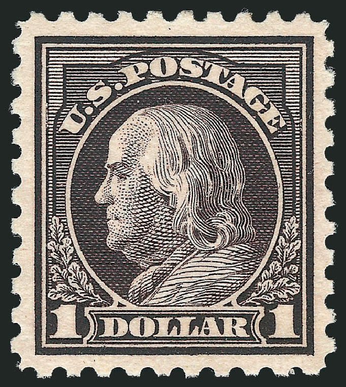Values of US Stamp Scott Cat. # 478 - US$1.00 1916 Franklin Perf 10. Robert Siegel Auction Galleries, Dec 2011, Sale 1017, Lot 836
