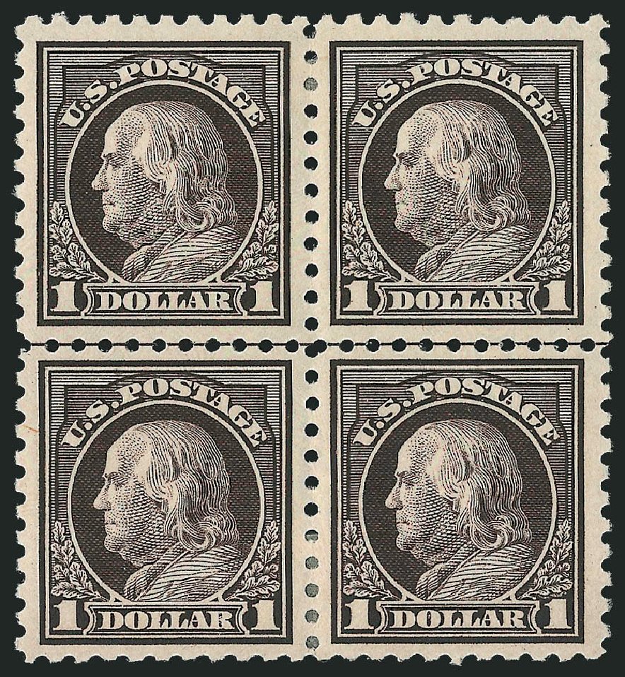 Values of US Stamp Scott # 478 - US$1.00 1916 Franklin Perf 10. Robert Siegel Auction Galleries, Mar 2012, Sale 1019, Lot 846