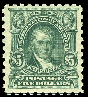 Cost of US Stamps Scott # 480 - US$5.00 1917 Marshall Perf 10. Cherrystone Auctions, Apr 2010, Sale 201004, Lot 267