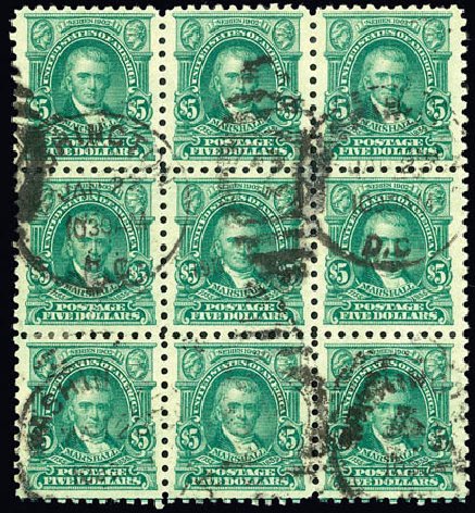 Cost of US Stamp Scott Cat. #480: US$5.00 1917 Marshall Perf 10. Matthew Bennett International, Dec 2008, Sale 330, Lot 1808