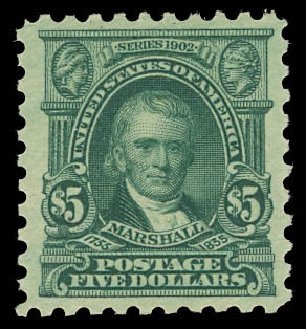 US Stamp Prices Scott #480 - 1917 US$5.00 Marshall Perf 10. Daniel Kelleher Auctions, Jun 2012, Sale 630, Lot 1868
