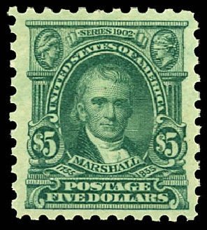 US Stamps Values Scott 480: 1917 US$5.00 Marshall Perf 10. Daniel Kelleher Auctions, Dec 2012, Sale 633, Lot 858