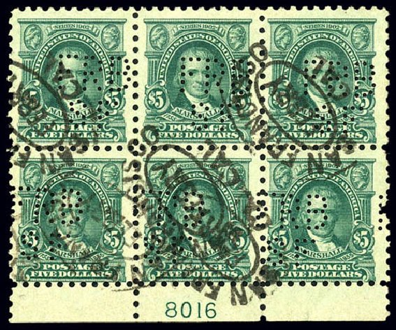 Costs of US Stamps Scott # 480 - 1917 US$5.00 Marshall Perf 10. Matthew Bennett International, Dec 2008, Sale 330, Lot 1809