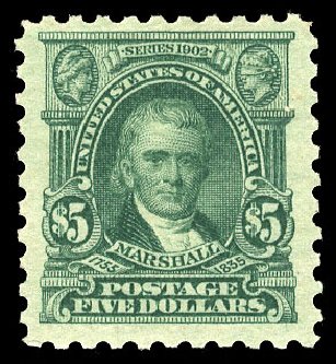 US Stamp Values Scott # 480 - US$5.00 1917 Marshall Perf 10. Cherrystone Auctions, May 2008, Sale 200805, Lot 269