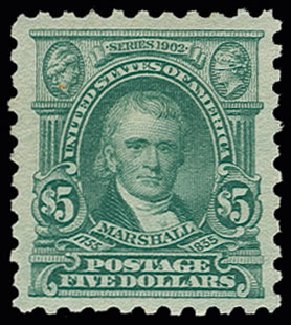 Prices of US Stamps Scott 480 - US$5.00 1917 Marshall Perf 10. H.R. Harmer, Jun 2013, Sale 3003, Lot 1340