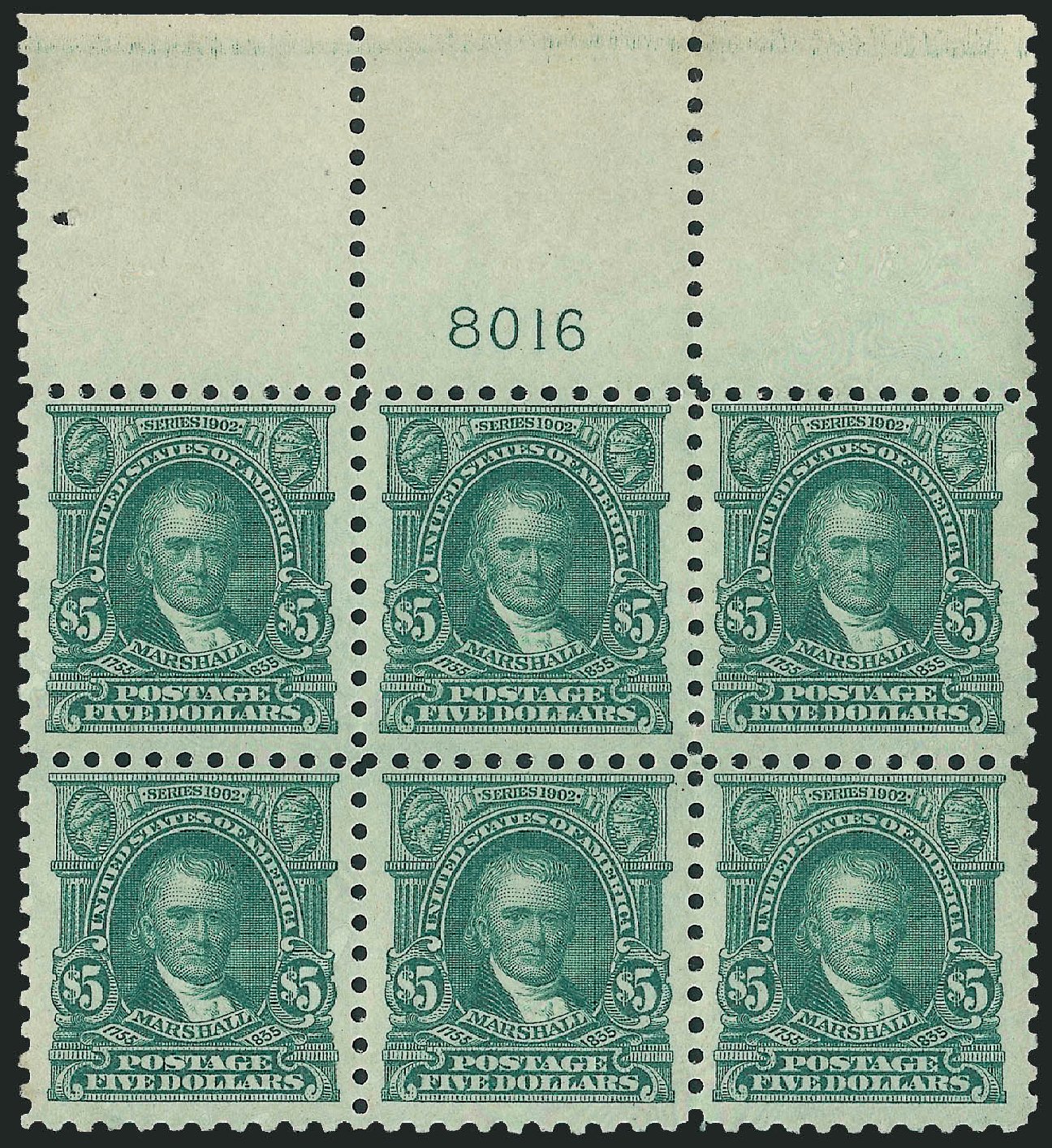 US Stamps Values Scott 480 - US$5.00 1917 Marshall Perf 10. Robert Siegel Auction Galleries, Apr 2009, Sale 971, Lot 1830