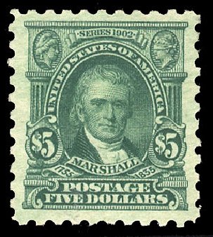 US Stamps Value Scott #480: 1917 US$5.00 Marshall Perf 10. Cherrystone Auctions, Apr 2009, Sale 200904, Lot 101