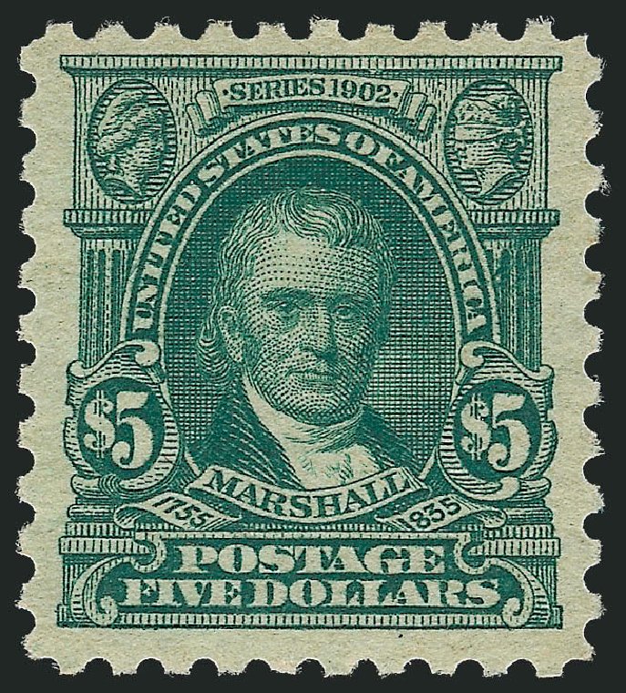 US Stamps Value Scott Catalog # 480: US$5.00 1917 Marshall Perf 10. Robert Siegel Auction Galleries, Sep 2009, Sale 976, Lot 2081
