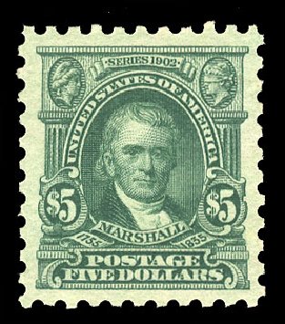 Prices of US Stamps Scott # 480 - 1917 US$5.00 Marshall Perf 10. Cherrystone Auctions, Jan 2013, Sale 201301, Lot 34