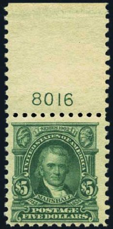 Prices of US Stamps Scott Cat. 480 - 1917 US$5.00 Marshall Perf 10. Harmer-Schau Auction Galleries, Aug 2012, Sale 94, Lot 1584