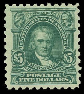 Values of US Stamps Scott Cat. # 480: 1917 US$5.00 Marshall Perf 10. Daniel Kelleher Auctions, Aug 2012, Sale 631, Lot 1234