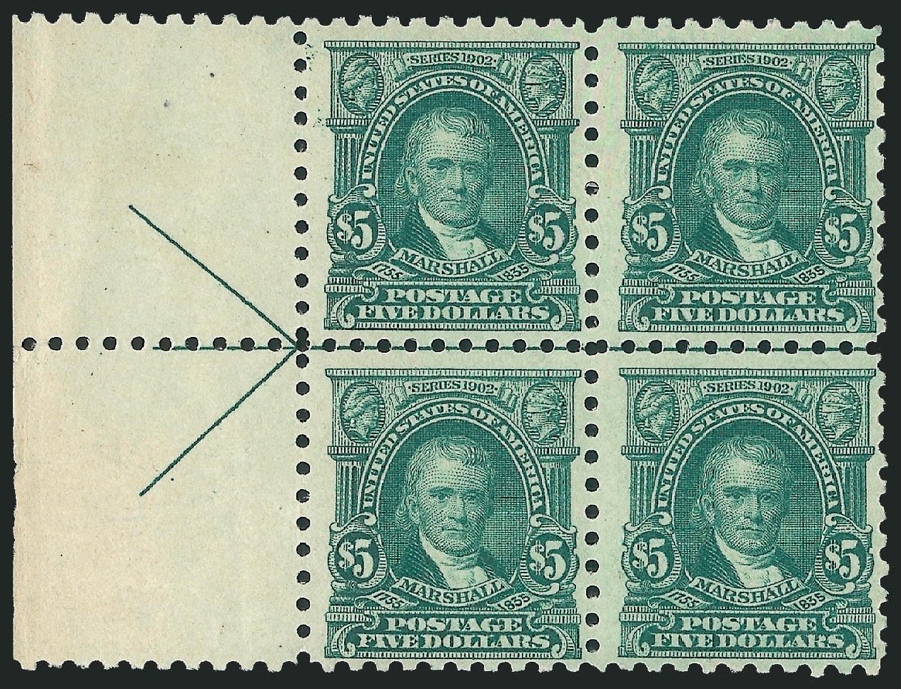 Prices of US Stamps Scott Catalogue 480: 1917 US$5.00 Marshall Perf 10. Robert Siegel Auction Galleries, Mar 2011, Sale 1007, Lot 2775