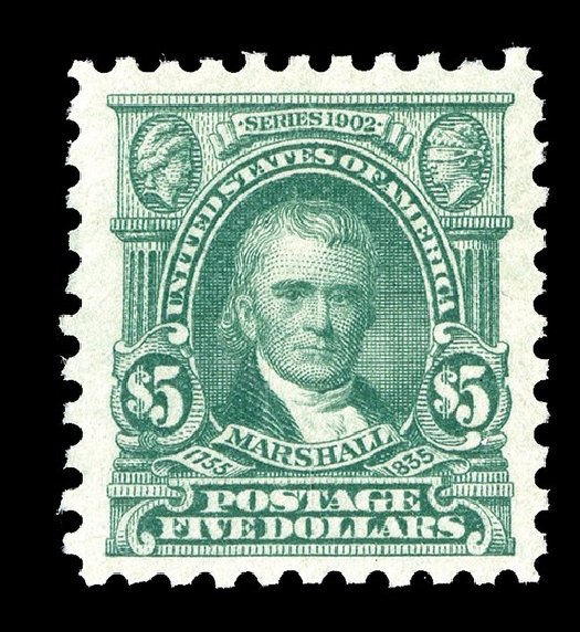 Costs of US Stamp Scott Cat. 480: 1917 US$5.00 Marshall Perf 10. Spink Shreves Galleries, May 2014, Sale 148, Lot 325