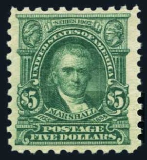 US Stamps Value Scott Cat. #480 - US$5.00 1917 Marshall Perf 10. Harmer-Schau Auction Galleries, Aug 2014, Sale 102, Lot 2043