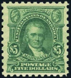 Cost of US Stamps Scott Catalogue # 480 - 1917 US$5.00 Marshall Perf 10. Harmer-Schau Auction Galleries, Aug 2012, Sale 94, Lot 1583