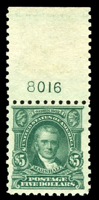 Costs of US Stamp Scott Catalog # 480: US$5.00 1917 Marshall Perf 10. Cherrystone Auctions, Jul 2013, Sale 201307, Lot 136