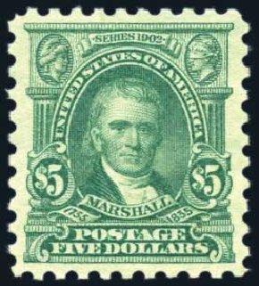 Price of US Stamps Scott Catalogue 480 - US$5.00 1917 Marshall Perf 10. Harmer-Schau Auction Galleries, Jun 2008, Sale 78, Lot 1586